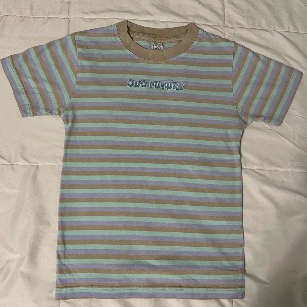 Odd Future T-Shirt - Blue, Purple, and Tan Stripes